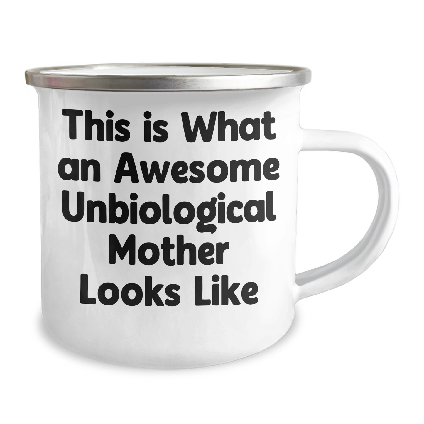 Funny Unbiological Mother Gifts, Camping Mug 'This Is What An Awesome Unbiological Mother Looks Like', Funny Father's Day Unique Gifts from Men to Unbiological Mother - Image 2