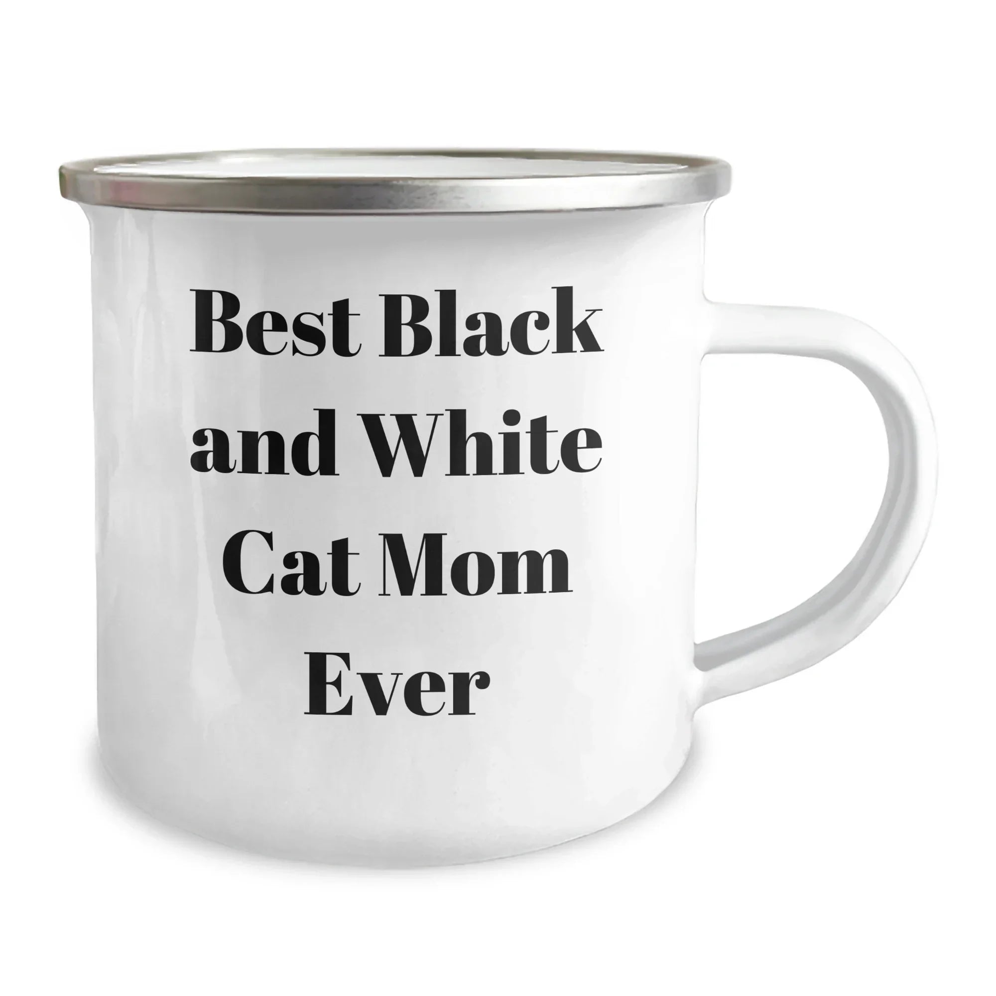 Funny Black and White Cat Mom Gifts from Friends for Mother's Day Unique Camping Mug