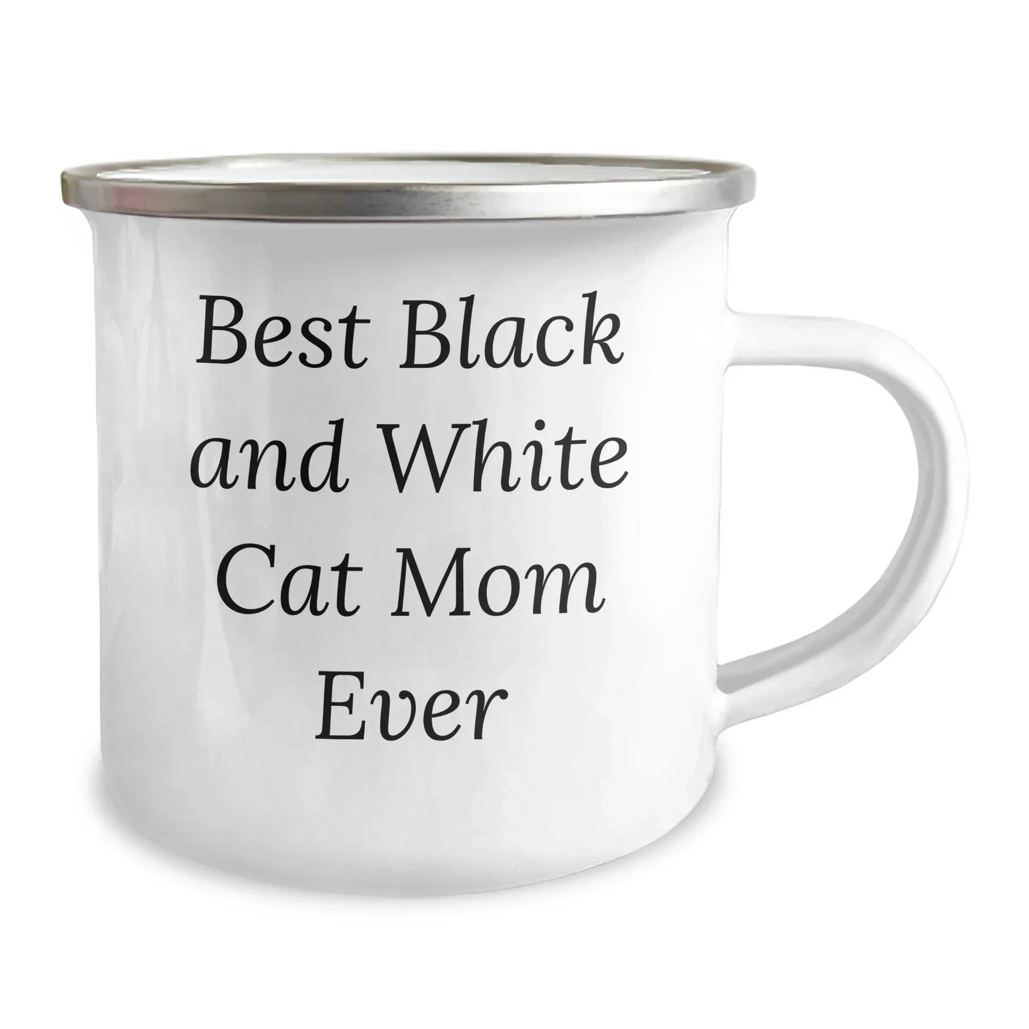 Funny Black and White Cat Mom Gifts from Mom to Dad on Father's Day - Unique Camping Mug for Men