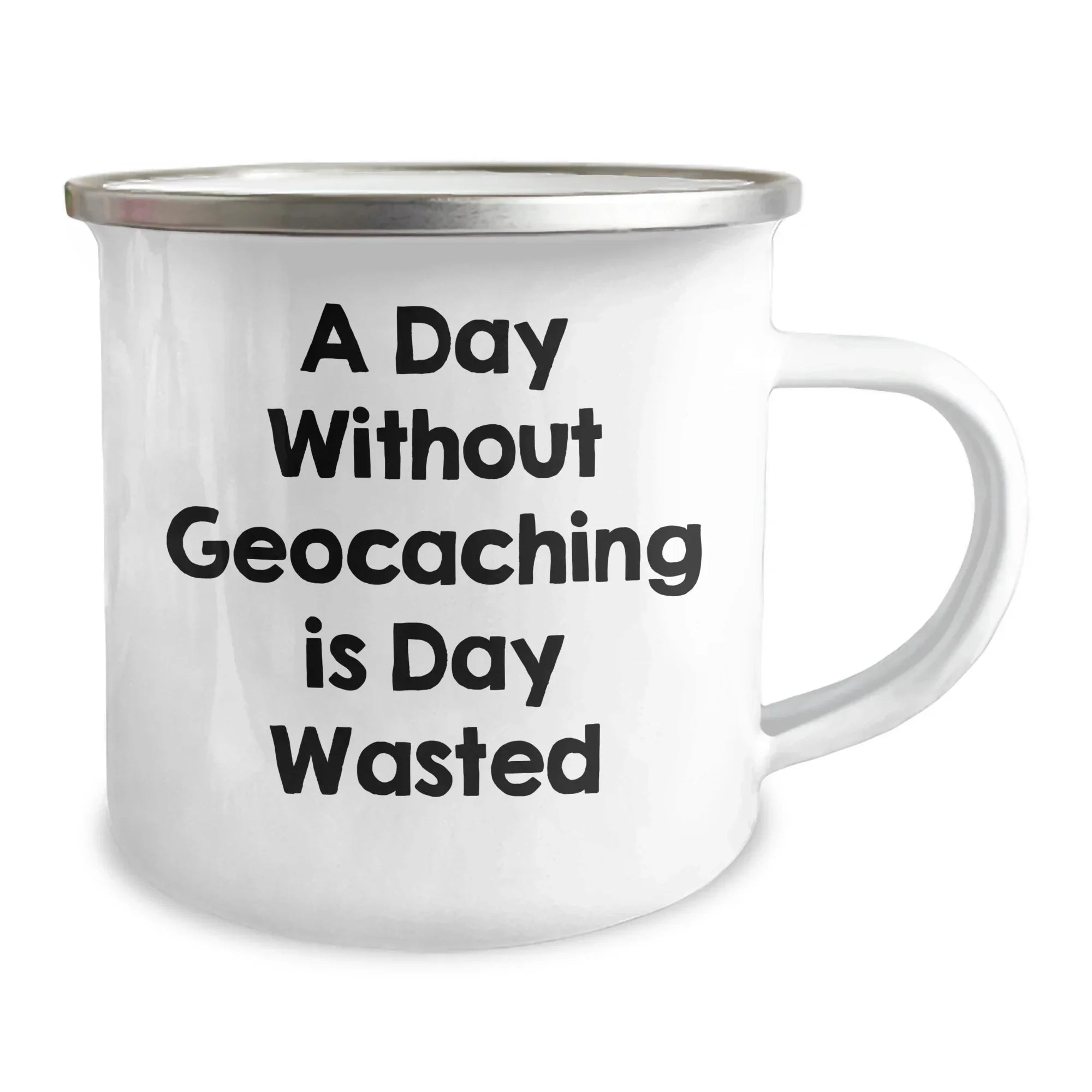 Geocaching Adventures, Funny Quote Gifts for Men, Stainless Steel Camping Mug, Father's Day Unique Gifts from Family