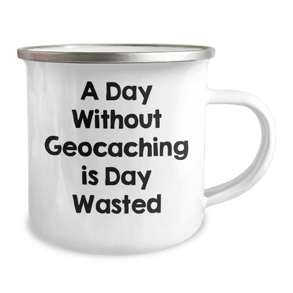 Geocaching Adventures, Funny Quote Gifts for Men, Stainless Steel Camping Mug, Father's Day Unique Gifts from Family - Image 2