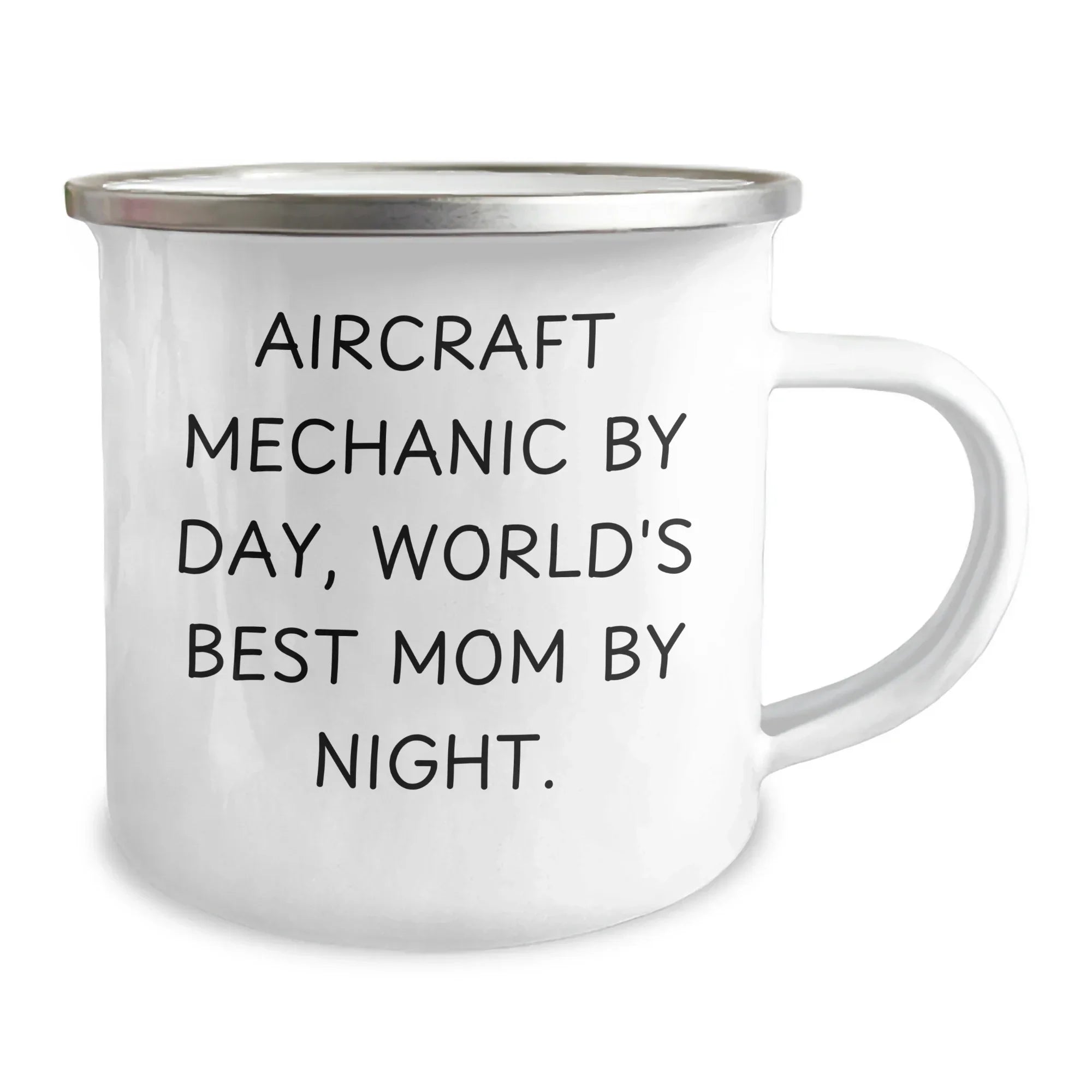 Gifts from Friends to Aircraft Mechanics, Funny Quote Camping Mug for Graduation, 'Aircraft Mechanic By Day, World's Best Mom By Night.'