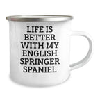 English Springer Spaniel Dog Lover Gifts, Funny Camping Mug, Gifts from Men to English Springer Spaniel Dog Owners for Father's Day, Unique Inspirational Mugs