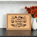 Engraved Wooden Cutting Board, Thankful Grateful Blessed Kitchen Decor, Personalized Gift for Thanksgiving, Wedding, Housewarming
