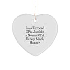 CPA Funny Heart Christmas Tree Ornament - Tattooed CPA Gift