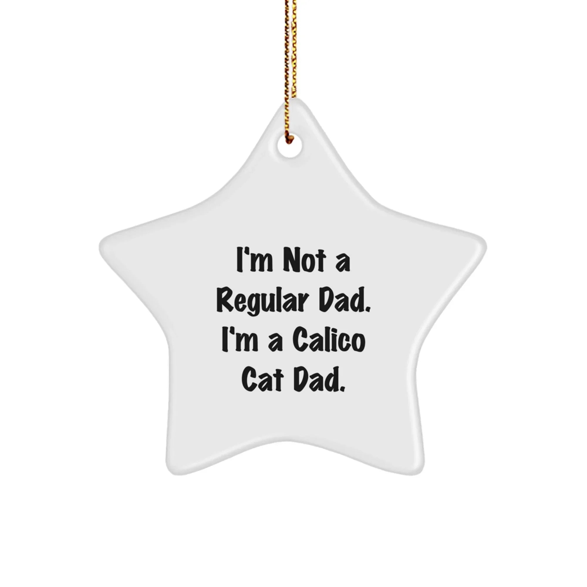 Calico Cat Dad Gifts for Men, Funny Star Ornament from Friends, I'm Not a Regular Dad, Calico Cat Christmas Unique Gifts