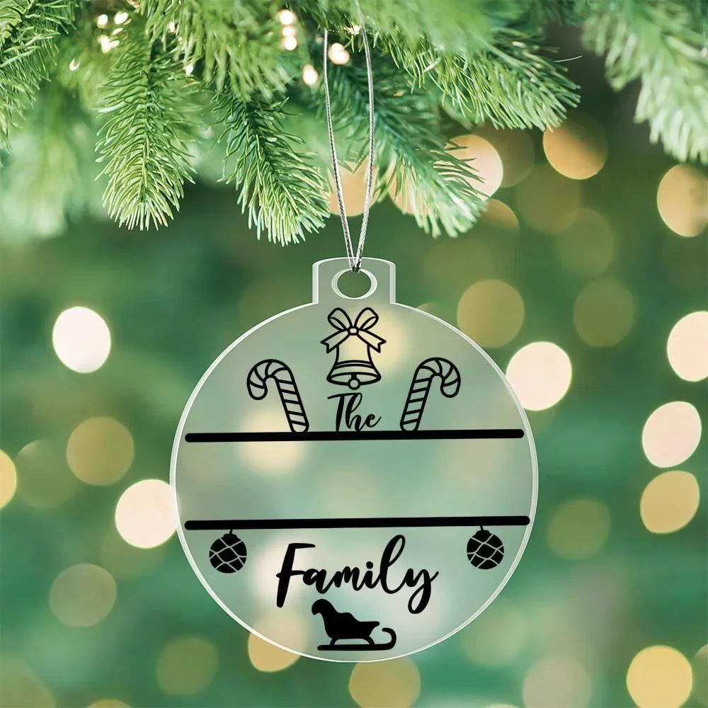 Candy Cane Personalized Acrylic Keepsake Ornament