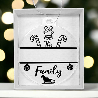 Candy Cane Personalized Acrylic Keepsake Ornament