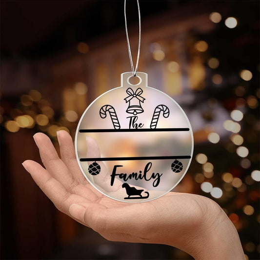 Candy Cane Personalized Acrylic Keepsake Ornament