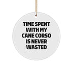 Cane Corso Dog Lovers Gifts from Friends, Circle Ornament with Inspirational Quote, Christmas Unique Presents for Men, Women, Family, Cane Corso Dog's Humans