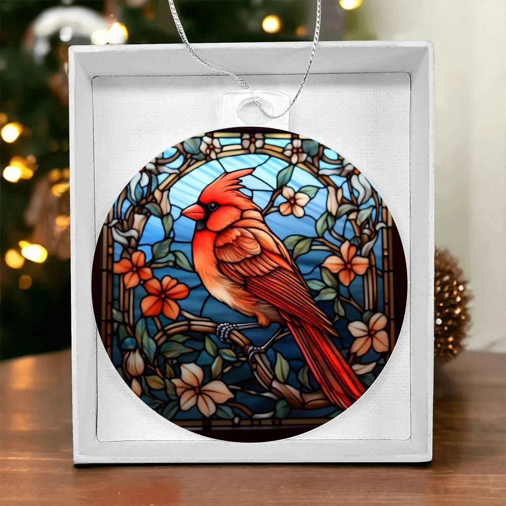 Cardinal Stained Glass Acrylic Keepsake Ornament