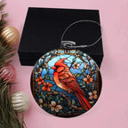 Cardinal Stained Glass Acrylic Keepsake Ornament