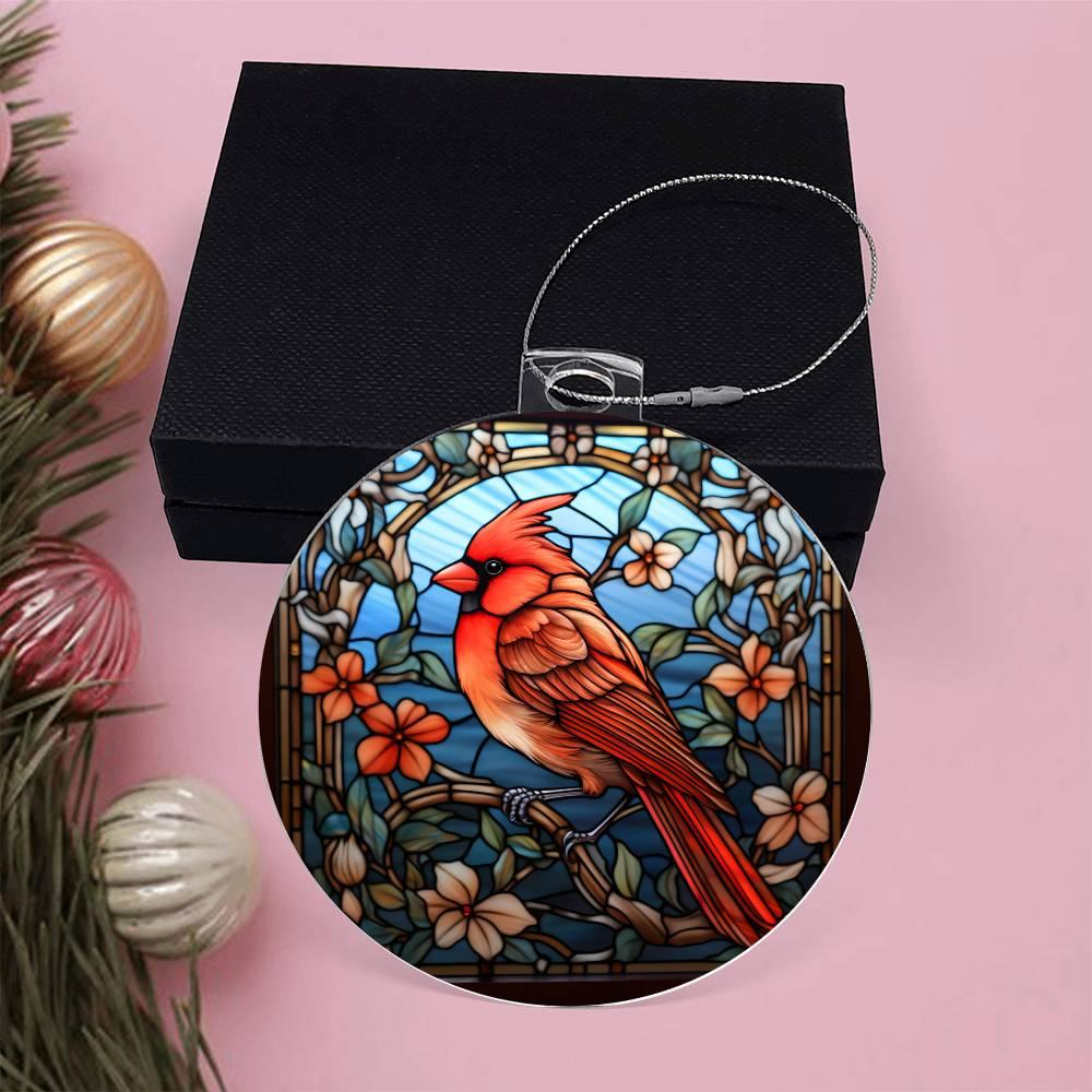 Cardinal Stained Glass Acrylic Keepsake Ornament