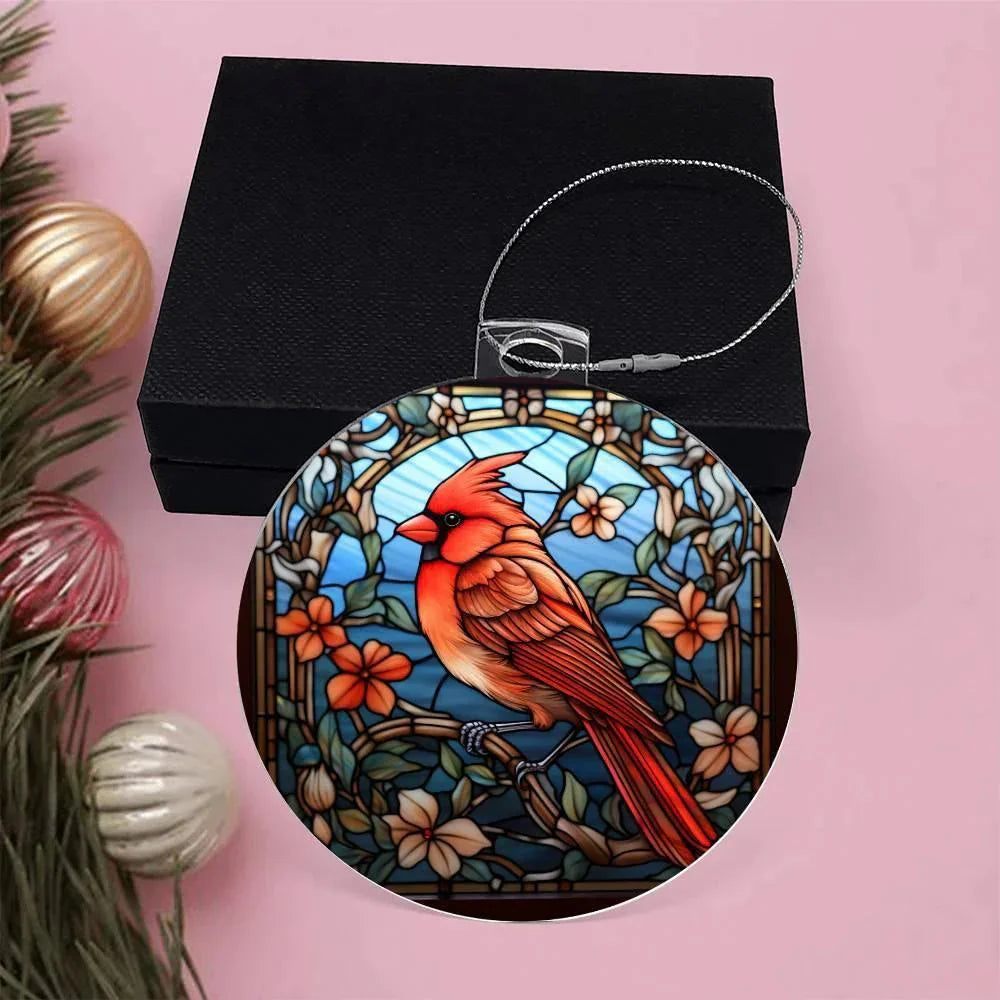 Cardinal Stained Glass Acrylic Keepsake Ornament