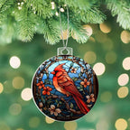Cardinal Stained Glass Acrylic Keepsake Ornament