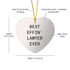 Case Manager Gifts, Funny Quote 'Because I Am The Case Manager. That's Why.' Heart Ornament for Christmas, Gifts from Case Managers to Case Managers