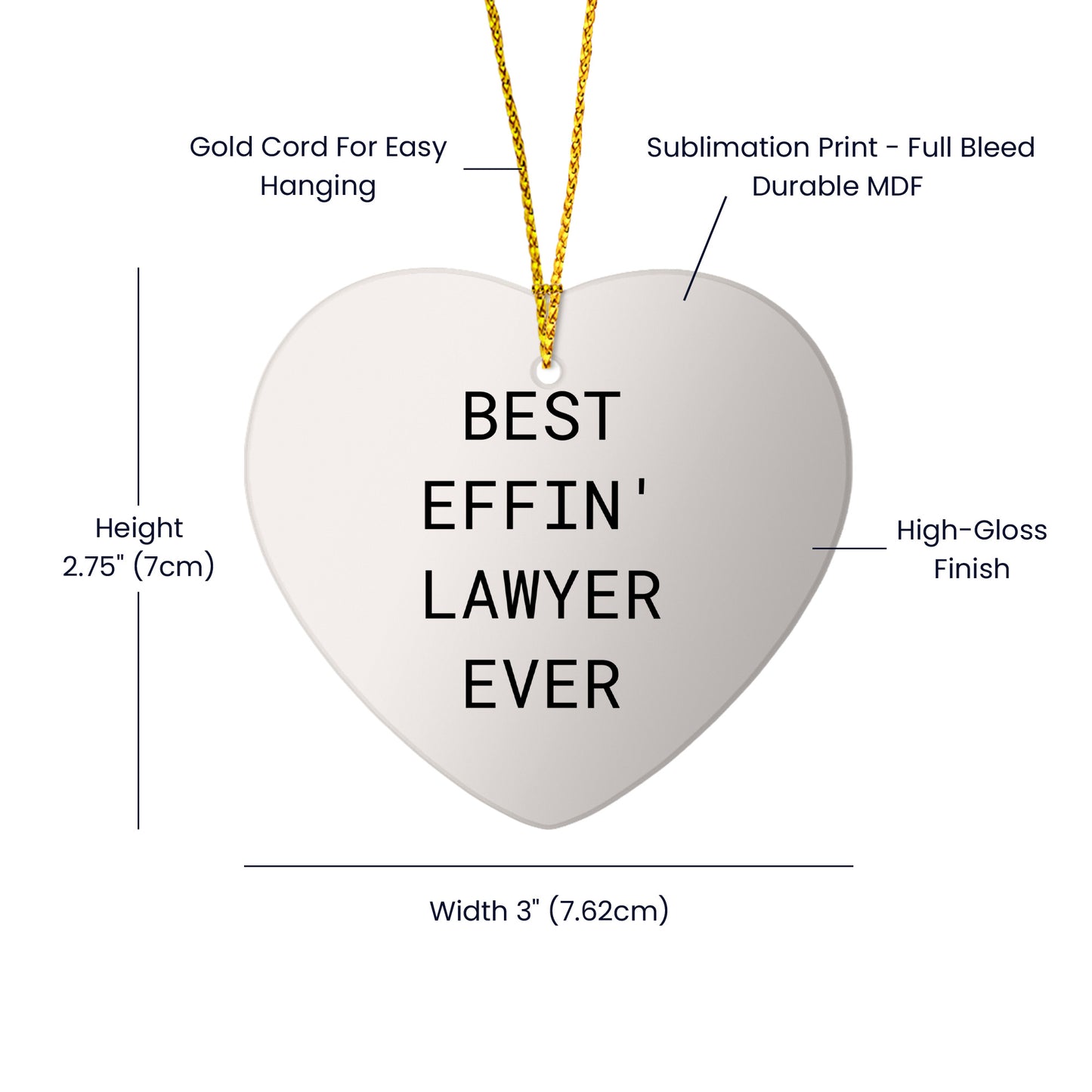 Case Manager Gifts, Funny Quote 'Because I Am The Case Manager. That's Why.' Heart Ornament for Christmas, Gifts from Case Managers to Case Managers