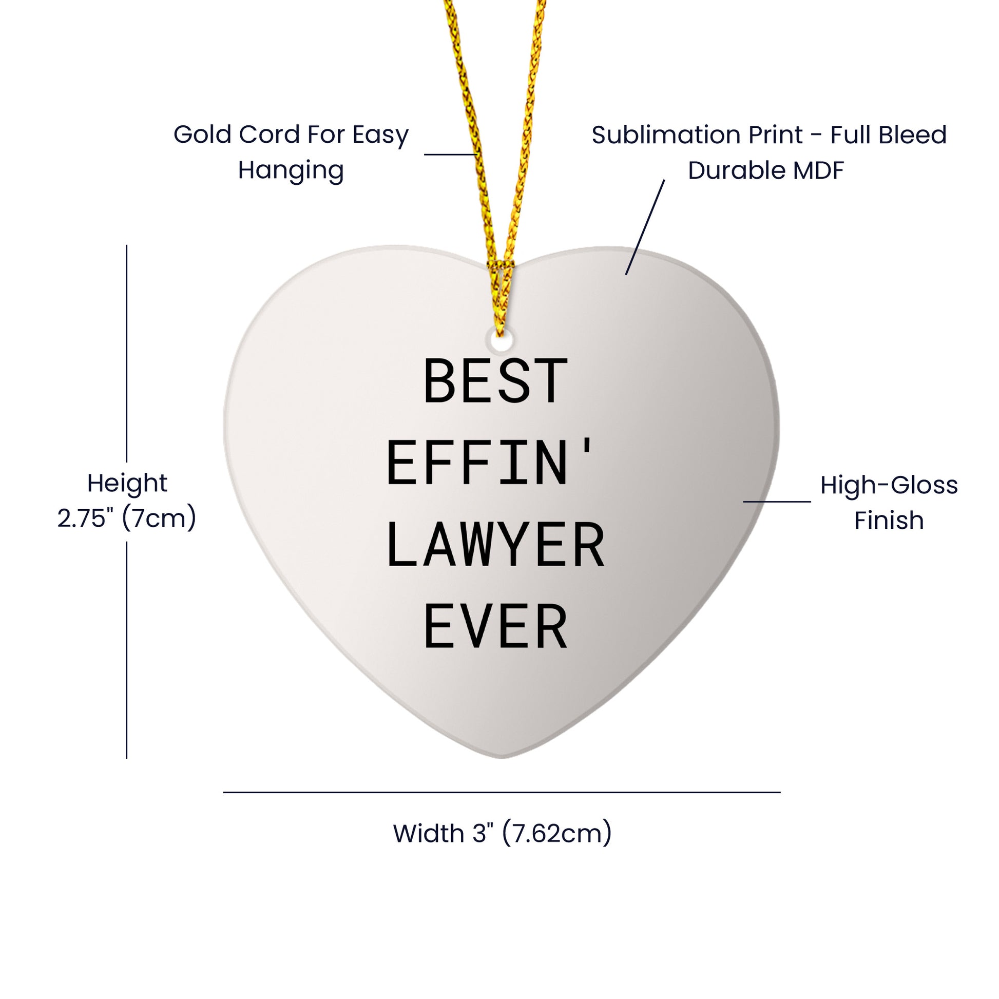 Case Manager Gifts, Funny Quote 'Because I Am The Case Manager. That's Why.' Heart Ornament for Christmas, Gifts from Case Managers to Case Managers