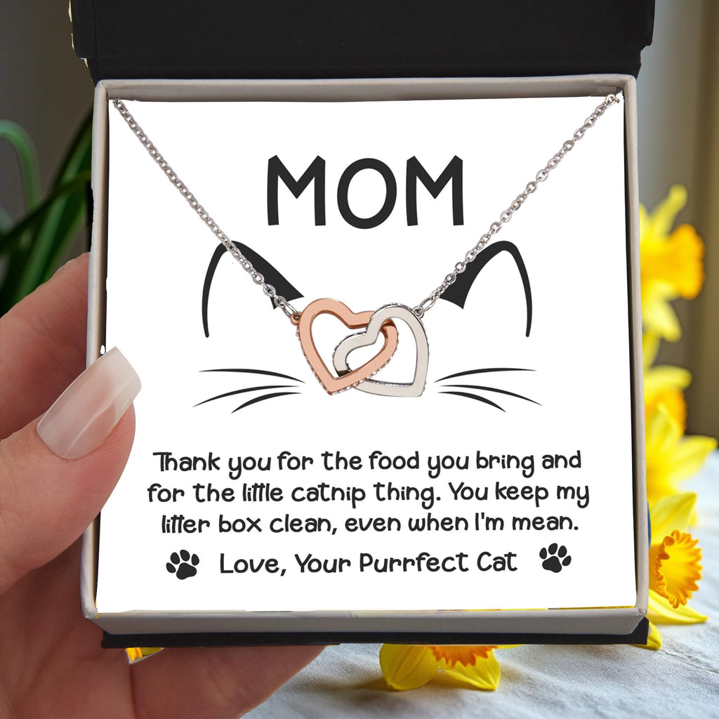 To the Cat Mom – Love, Your Purrfect Cat - Necklace with Cute Message Card