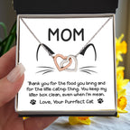 To the Cat Mom – Love, Your Purrfect Cat - Necklace with Cute Message Card