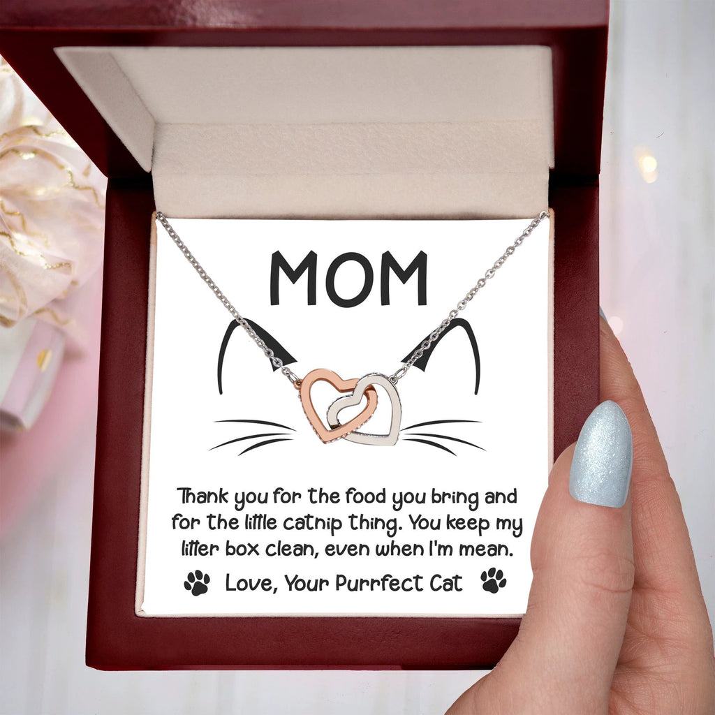 To the Cat Mom – Love, Your Purrfect Cat - Necklace with Cute Message Card