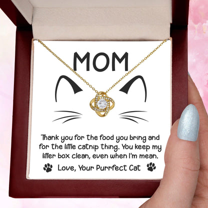 Gift for Cat Mom -Thank you for The Catnip Thing Even When I'm Mean Love Knot Necklace - Mallard Moon Gift Shop