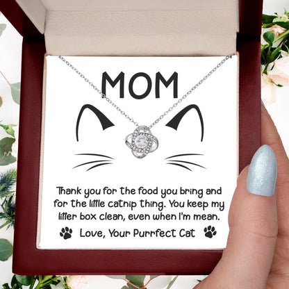 Gift for Cat Mom -Thank you for The Catnip Thing Even When I'm Mean Love Knot Necklace - Mallard Moon Gift Shop