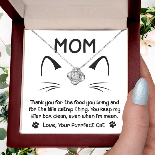 Gift for Cat Mom -Thank you for The Catnip Thing Even When I'm Mean Love Knot Necklace - Mallard Moon Gift Shop