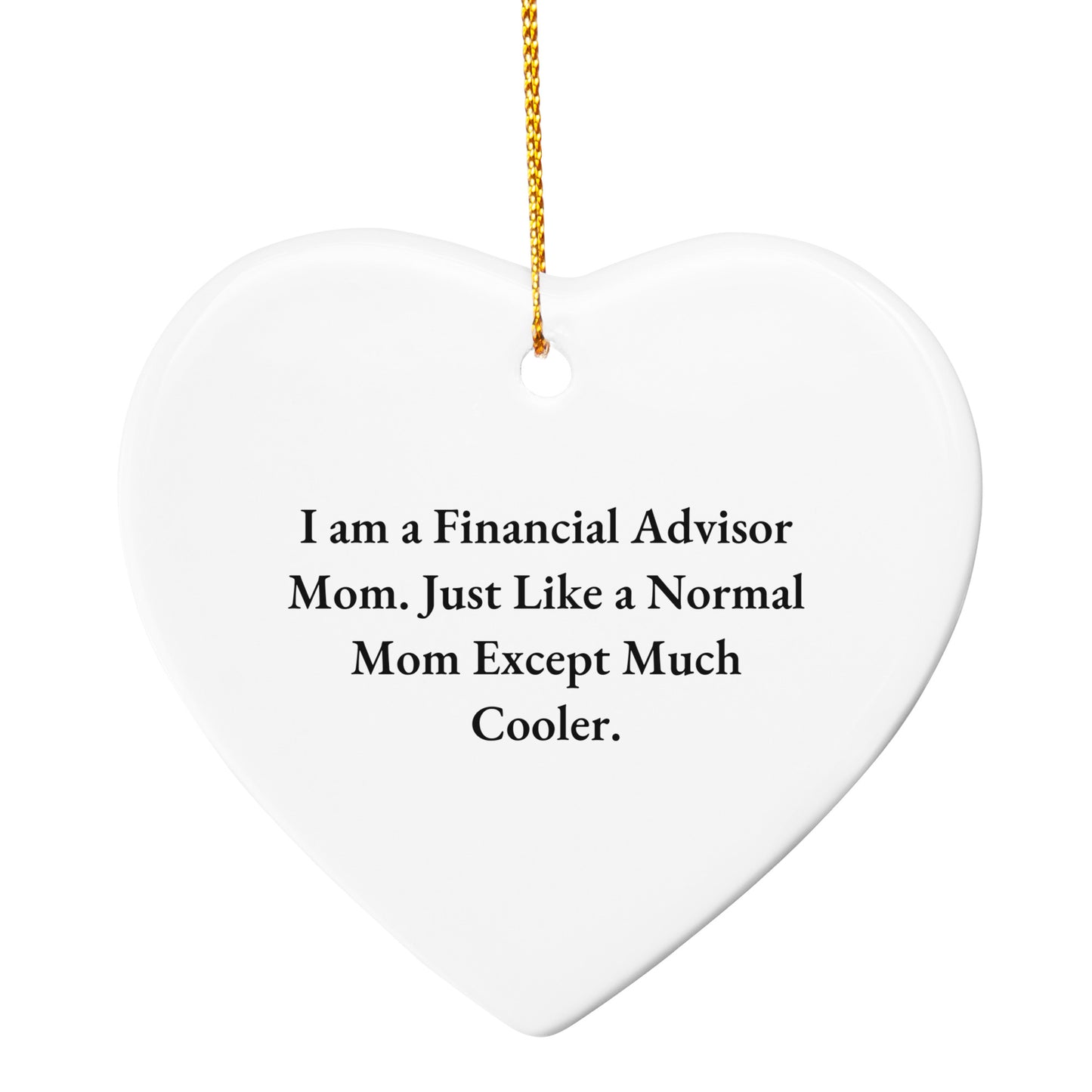 Financial Advisor Mom's Stylish Circle Ornament Gift from Friends and Family for Christmas - Mallard Moon