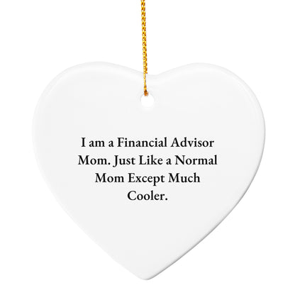 Financial Advisor Mom's Stylish Circle Ornament Gift from Friends and Family for Christmas - Mallard Moon