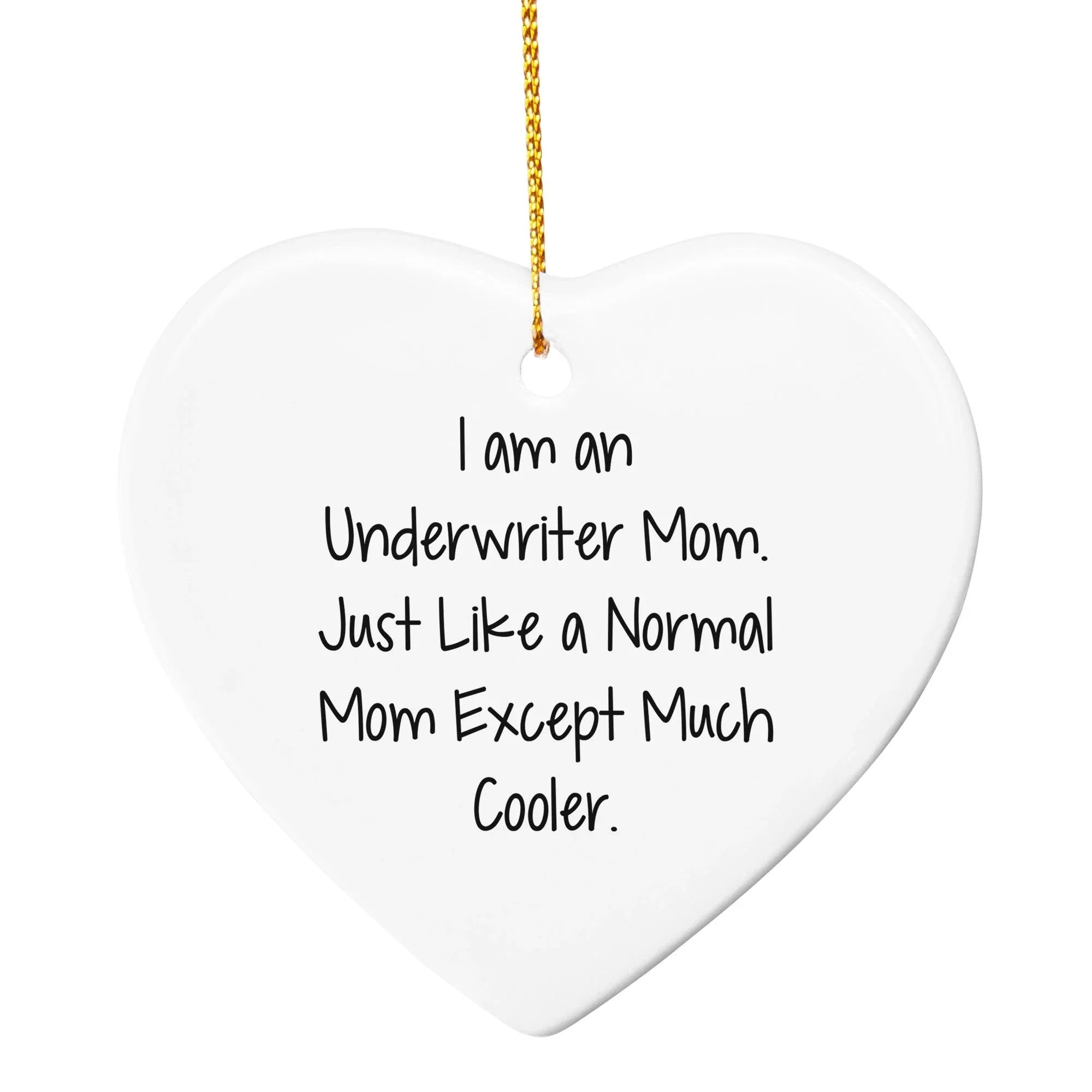 Underwriter Mom Gifts, Christmas Circle Ornament, 'I Am An Underwriter Mom' Quote, Durable MDF, White, for Women, Friends, Family, Colorful, Lightweight, Easy Hanging, Festive, Unique