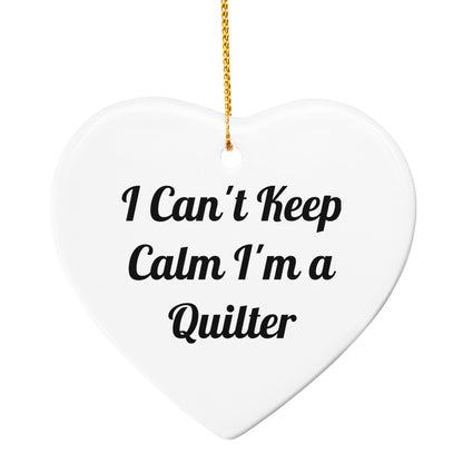 I Can't Keep Calm I'm A Quilter Gifts from Family for Quilter - Funny Circle Ornament for Christmas