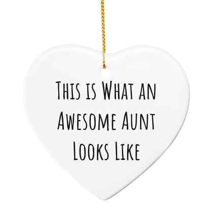 Funny Aunt Circle Ornament - This Is What An Awesome Aunt Looks Like Christmas Gifts