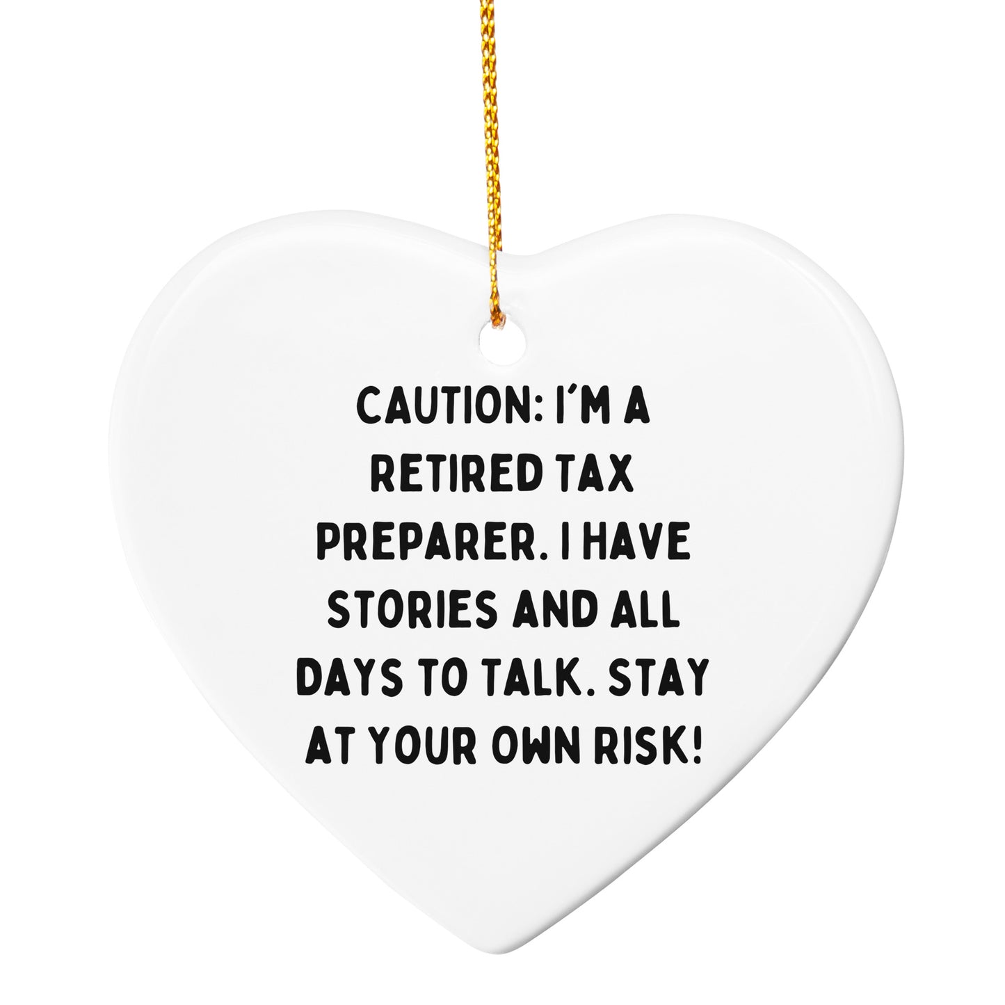 Funny Tax Preparer Oval Ornament 'Caution: I'm A Retired Tax Preparer Christmas Retirement Gifts