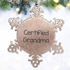 Certified Grandma's Funny Christmas Snowflake Ornament Gifts from Family for Grandma