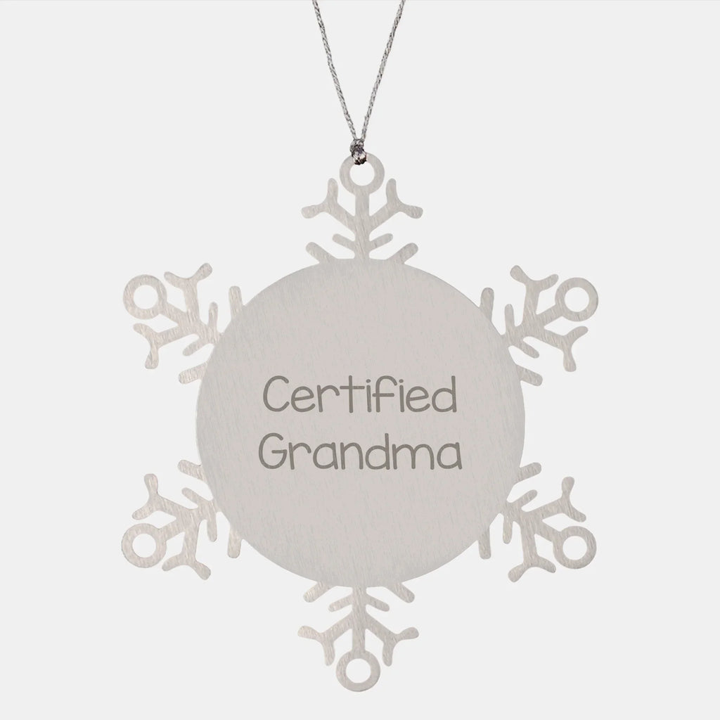 Certified Grandma's Funny Christmas Snowflake Ornament Gifts from Family for Grandma