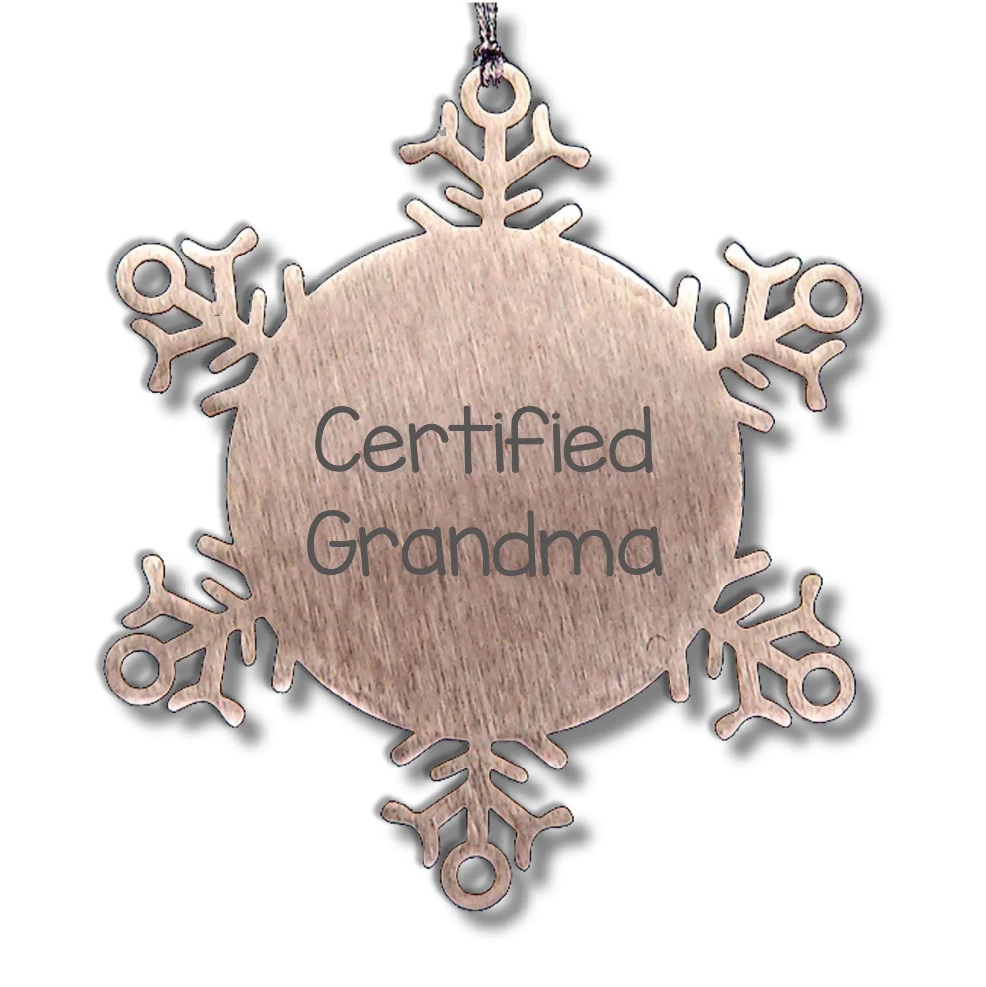 Certified Grandma's Funny Christmas Snowflake Ornament Gifts from Family for Grandma
