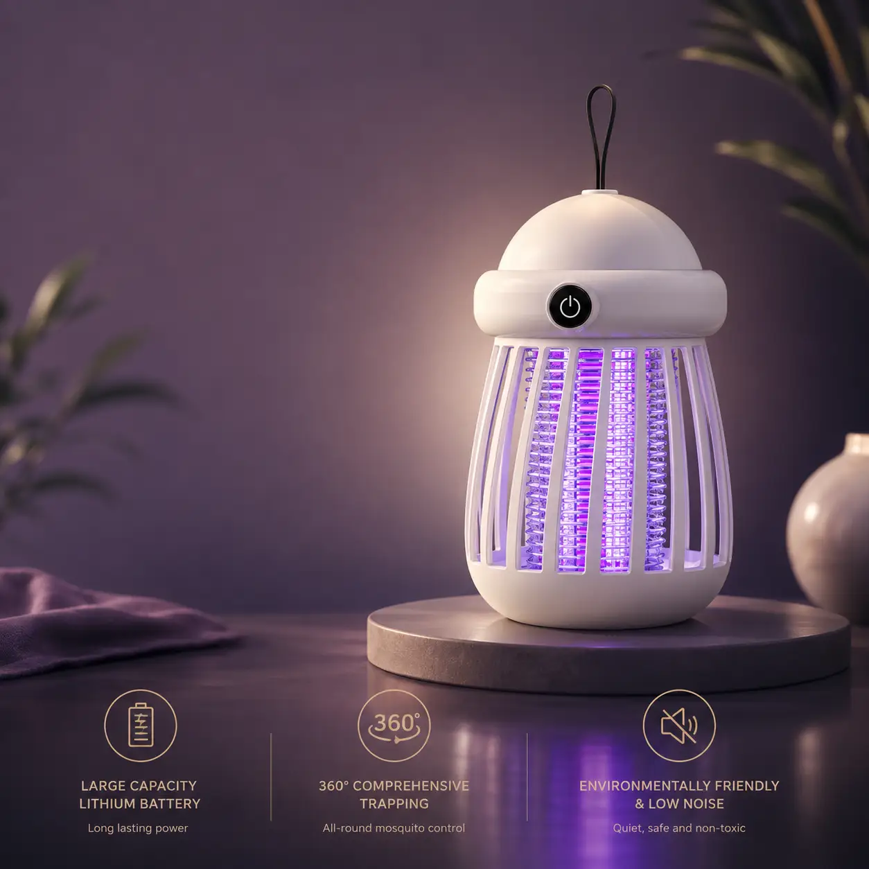 Mosquito Killer Lamp USB Rechargeable – 360° Insect Trap & Electric Bug Zapper for Indoor & Outdoor Use