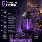 Mosquito Killer Lamp USB Rechargeable – 360° Insect Trap & Electric Bug Zapper for Indoor & Outdoor Use