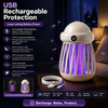 Mosquito Killer Lamp USB Rechargeable – 360° Insect Trap & Electric Bug Zapper for Indoor & Outdoor Use
