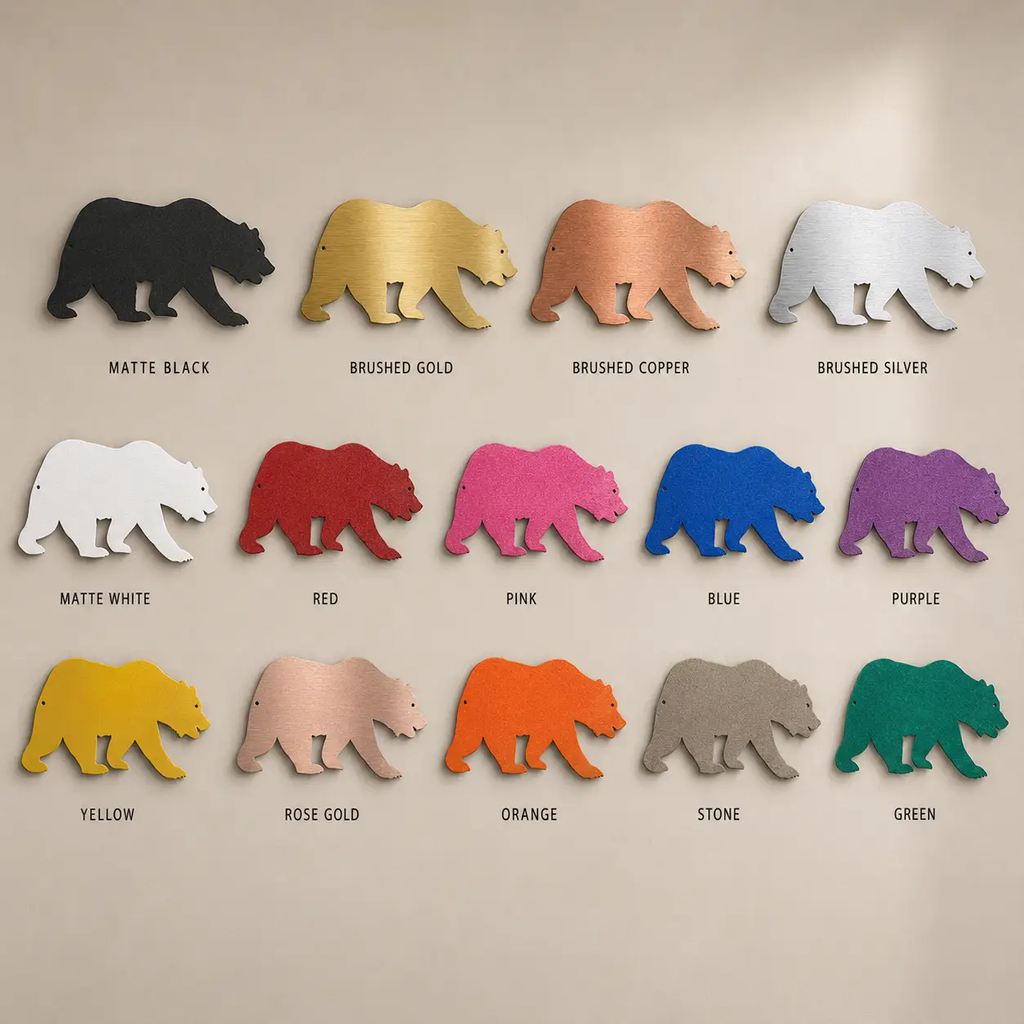 Grizzly Bear Metal Wall Art Sign – Rustic Cabin Wildlife Decor – Bear Silhouette Steel Wall Art – Outdoor Lodge Mountain Home Decor