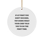 Chef Quotes Funny Gifts from Men to Friends and Family for Christmas Unique Circle Ornament