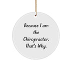 Chiropractor Gifts from Friends, Because I Am The Chiropractor. That's Why., Circle Ornament for Christmas