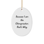 Chiropractor Gifts from Men for Christmas Oval Ornament Because I Am The Chiropractor. That's Why.