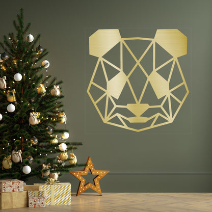Geometric Panda Metal Wall Art – Modern Animal Steel Décor – Minimalist Panda Head Wall Hanging - Mallard Moon