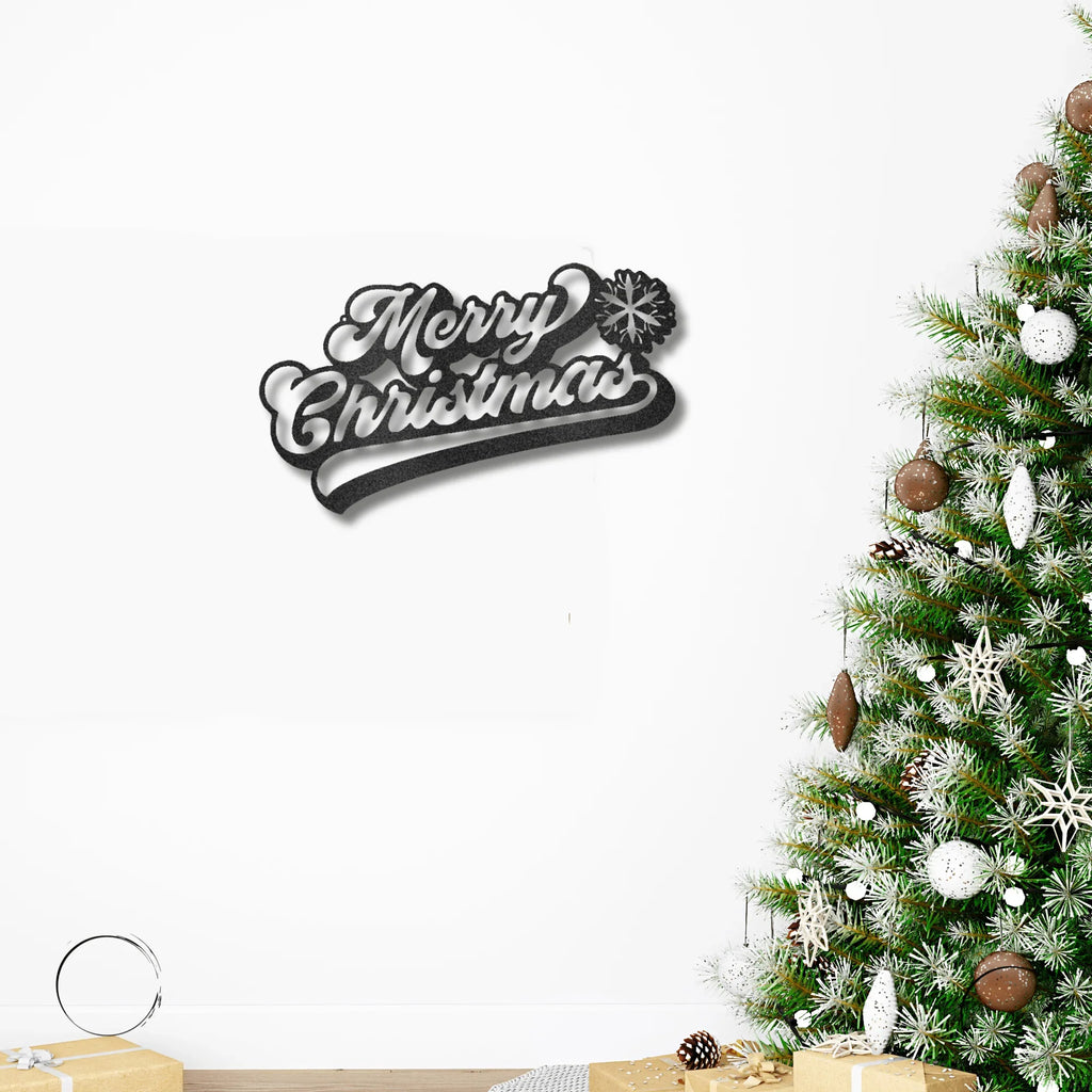 Classic "Merry Christmas" Metal Wall Sign - Bring Holiday Cheer to Any Room