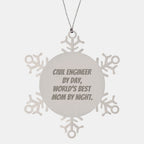 Civil Engineer Gifts, Snowflake Ornament, Funny Quote, Christmas Unique Presents from Mom to Dad