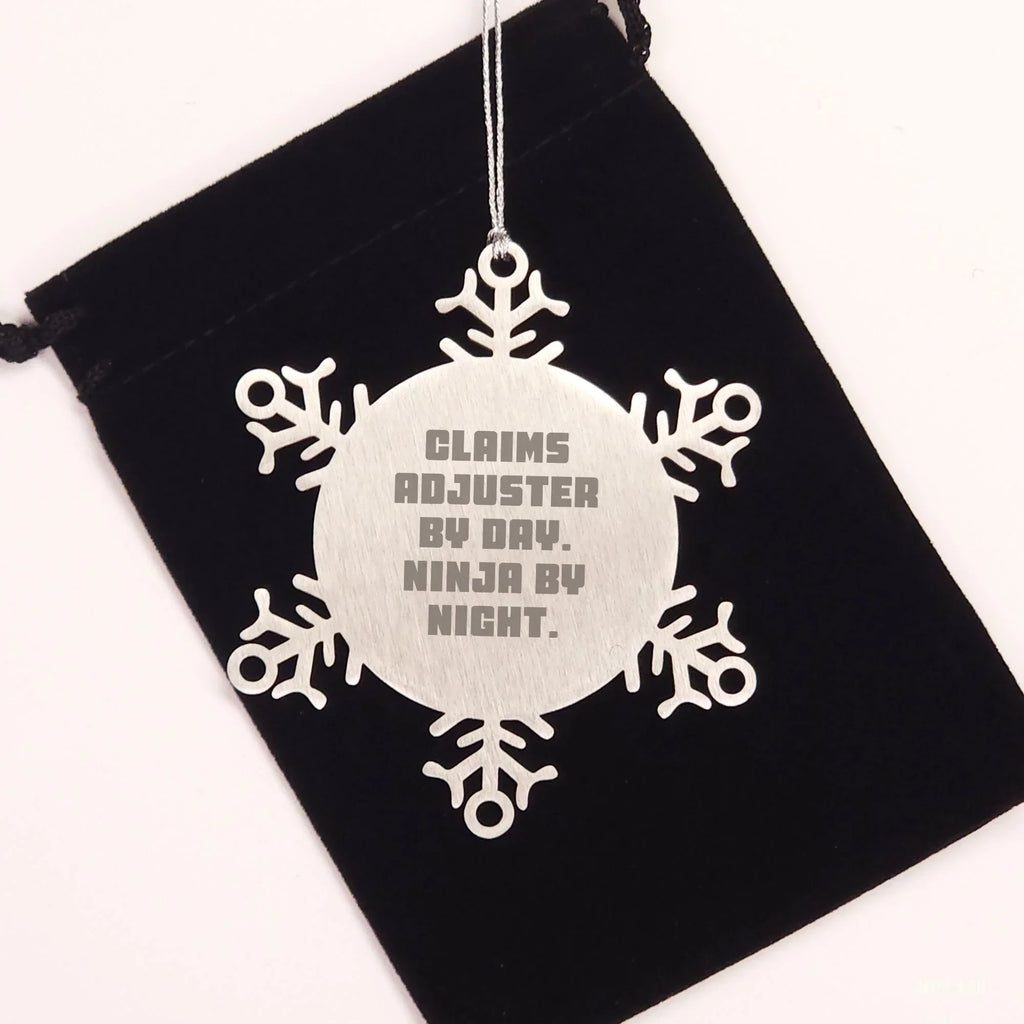 Claims Adjuster Gifts, Funny Snowflake Ornament, Christmas Unique Gifts from Friends, Coworkers, or Family