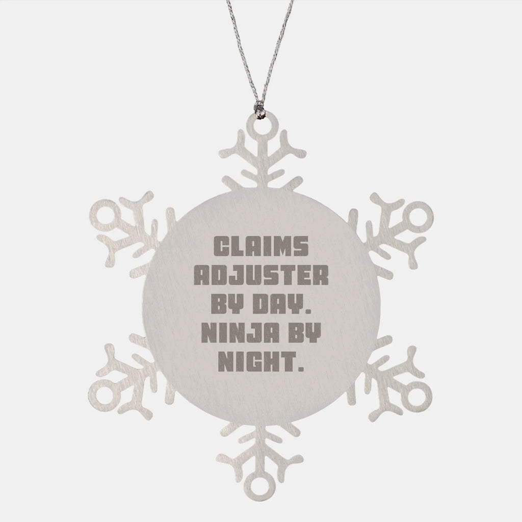 Claims Adjuster Gifts, Funny Snowflake Ornament, Christmas Unique Gifts from Friends, Coworkers, or Family