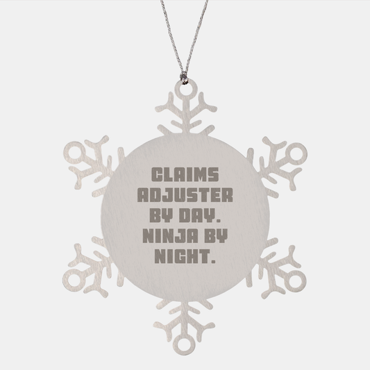 Claims Adjuster Gifts, Funny Snowflake Ornament, Christmas Unique Gifts from Friends, Coworkers, or Family